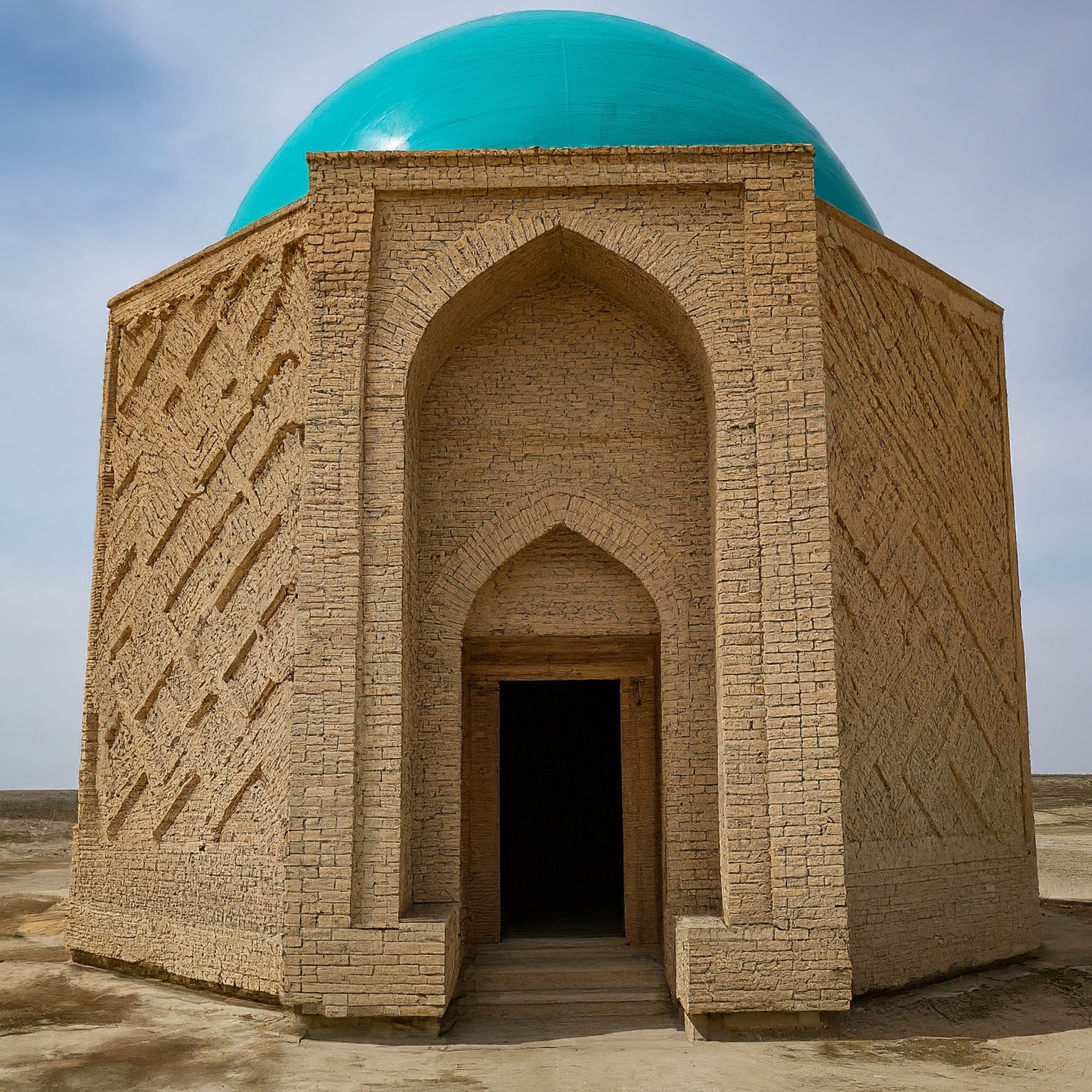 Mausoleum of Abu Muslim, a historical landmark in Abiverd, Turkmenistan.