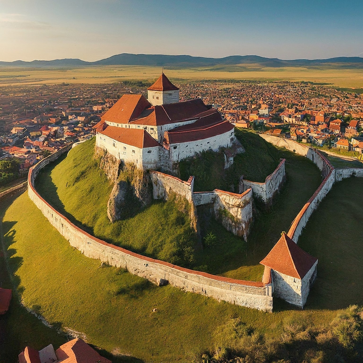 Bazna Fortress in Romania, a well-preserved medieval structure.