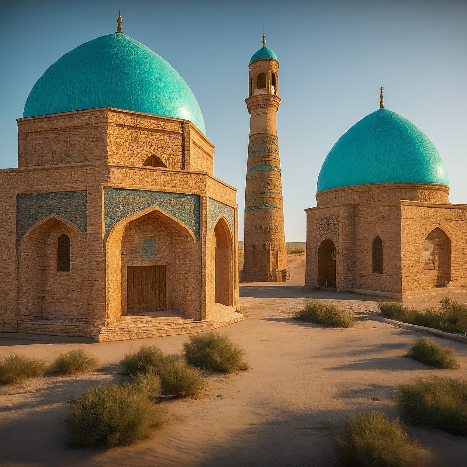 The Koyna Mosques complex in Dashoguz, Turkmenistan.