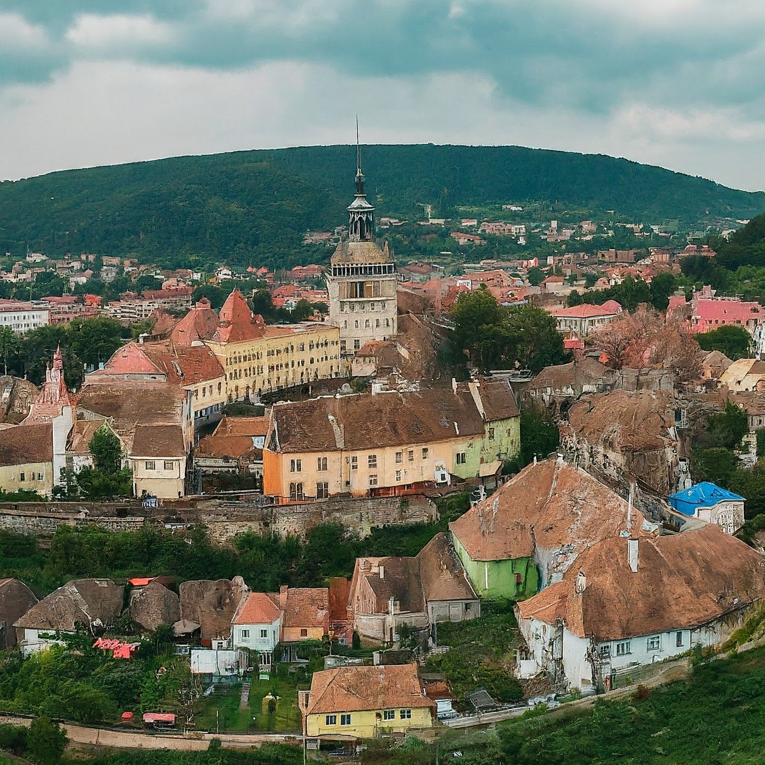 Panoramic view of Sighisoara's Citadel, a UNESCO World Heritage Site.