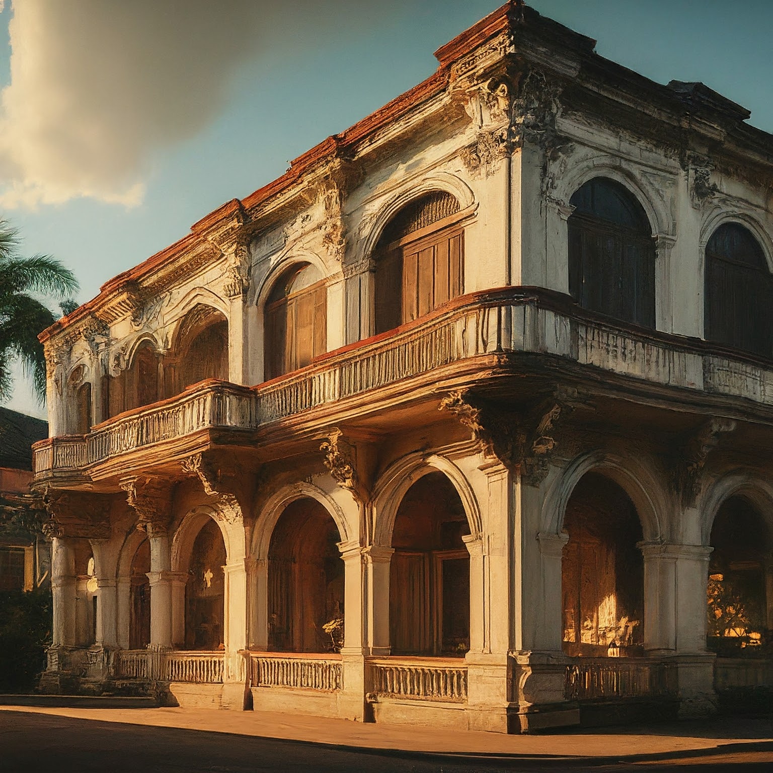 Syquia Mansion in Vigan, Philippines, a historic landmark with intricate carvings and balconies.
